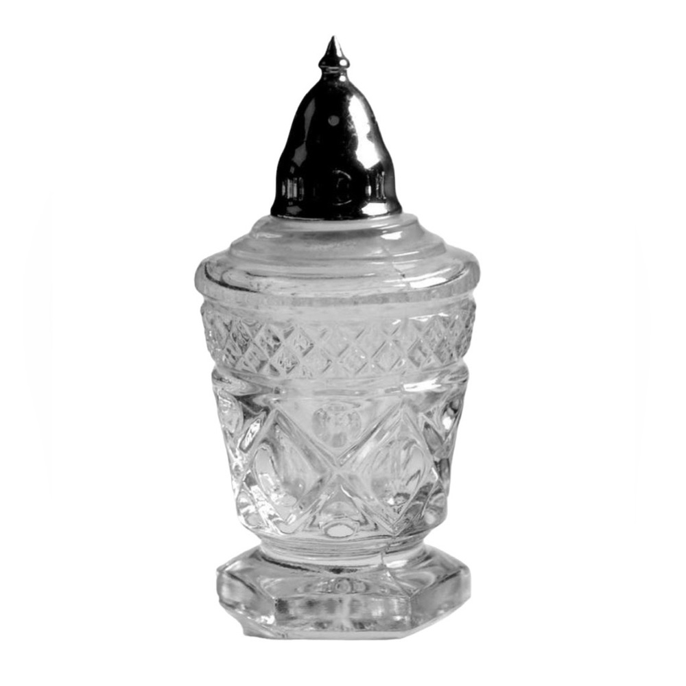 Cape Cod Clear Footed Shaker w/ Metal Lid (1602 + 160) by: Imperial Glass-Ohio